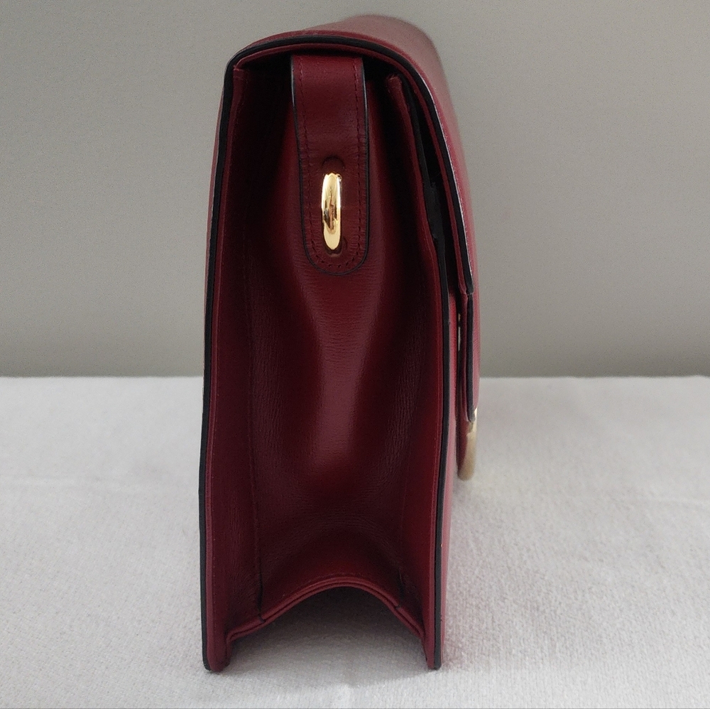 Authentic Gucci GG Marmont Red Leather Shoulder Bag Gold Hardware Gucci Handbag - Picture 5 of 14